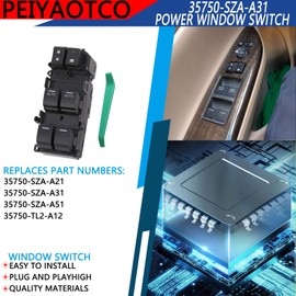 35750-SZA-A31 Window Master Switch Driver Side Fit for Honda Accord 2008-2012;Fit for Honda Pilot 2009-2015;Fit for Acura TL & TSX 2009-2014 Replace# 35750-SZA-A31 35750TL2A12 35750-TL2-A12(37 Pins)