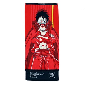 Marushin 6765010900 Face Towel, One Piece, Luffy Shot Characters, Antibacterial, Odor Resistant