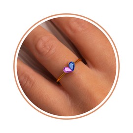 June Birthday Gifts for Women, September Birthstone Rings for Women Gold Rings That Don't Tarnish Sapphire Birthstone Ring Birthday Gifts for Her Annivesary Stocking Stuffers for Teens