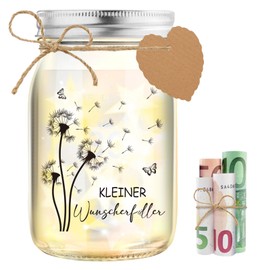 HSDSH LED bottle light, dandelion, small wish filler, money gifts, packaging, good luck gift for birthday, travel, wedding, youth dedication, confirmation, christening, gift idea for women, girlfriend