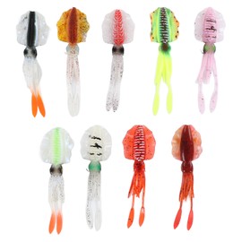 9Pcs Simulation Fishing Lures PVC Luminous Soft Fishing Baits for Offshore Sea 15cm