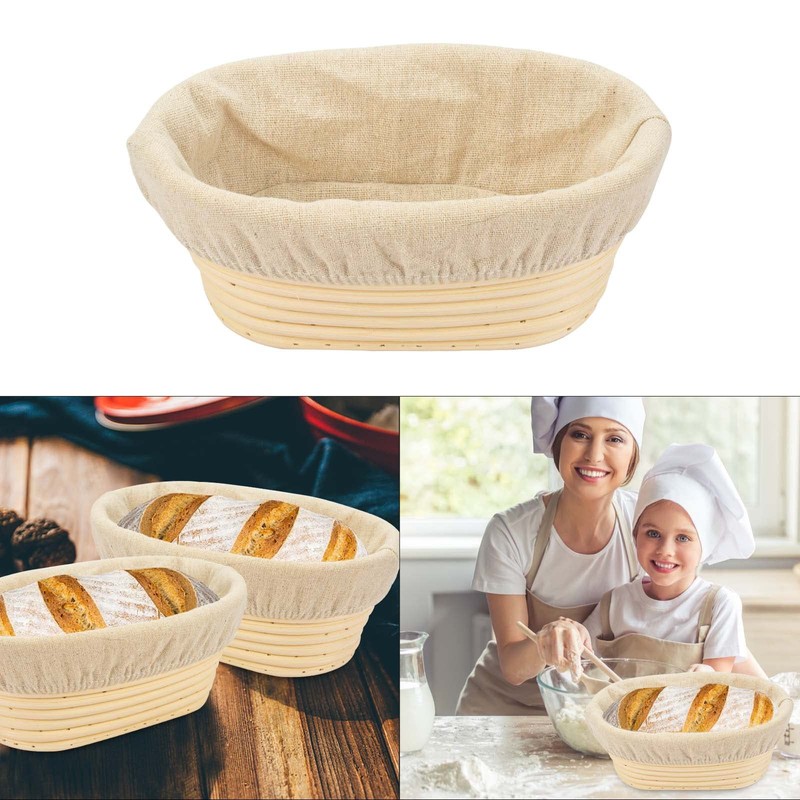2 PCS 8 inch Oval Long Banneton Brotform Bread Dough