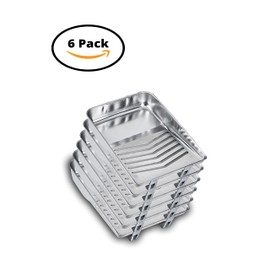 Unvert Metal Paint Roller Tray, Rust Resistant, Use with Plastic Liners or Itself, Washable & Reusable, Dimension - 15.5” X 11”, Compatible with All Kind of Rollers, Holds up to 1-qt. of Paint (6)