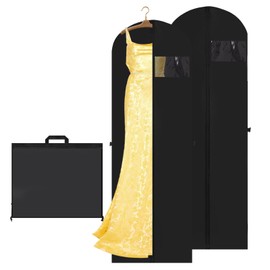 Luxoraiova Garment Bag Long 180 x 60 cm Pack of 2 Foldable Garment Bags with Zip Breathable Dustproof Suit Bag for Suit Coats Dresses Wedding Dresses Moth Proof Ideal for Storage