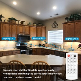 Litever Kitchen Under Cabinet Lights Plug in. Slim. Super Bright. 21W. Dimmable. 1 Remote Controls Multiple Lighting Kits Synchronously. for Kitchen Cabinet Light, Counter Lights, Warm White 3000K.