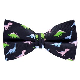 Carahere Men's Bow Ties Pre-Tied Adjustable Fun Pattern Bow Ties for Men, Light Blue Pink Green