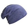 DonDon Women's Slouch Beanie Winter Hat Silver Sequins Studs Blue