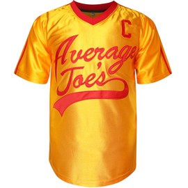 #16 Peter Lafleur Average Joes Dodgeball Jersey Dodgeball Hip Hop Movie Baseball Shirt(Medium, Yellow)