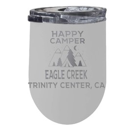 Eagle Creek Trinity Center, Ca Souvenir 12 oz White Laser Etched Insulated Wine Stainless Steel Tumbler