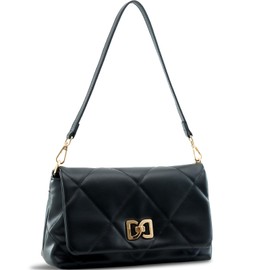 Shoulder Bag for Women Small Clutch Purses Cute Hobo Tote Handbag Trendy Underarm Bag with 2 Removable Straps (black)