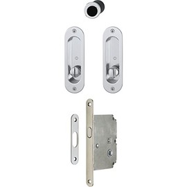 Hoppe Sliding Door Handle Oval Rosette WC Set 4930 – Chrome-Plated SAT | Inset Handles