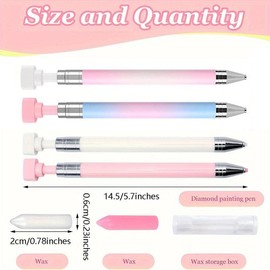 Diamond Art Painting Pen Set, 1 Count Adhesive Pen & 10pcs Replaceable Wax Tip, DIY Diamond Arts Colorful Painting Tool for Home School Office, Christmas Gift, Mother's Day Gift, Gift for Mom!:_one size_White & Pink Pen + 10pcs glue