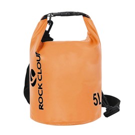 ROCK CLOUD Dry Bag Waterproof 5L Dry Sack for Kayaking Rafting Boating Beach Surfing Swimming Canoe Camping Hiking Fishing Ski, Orange