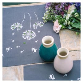 Vervaco Pre-Printed Embroidery Kit Cloth Napkins Set of 2 Linen Flowers Embroidery Set Table Linen 35 x 45 cm Set DIY Creative Size Kit Hobbies Adults Home Decor Embroidery