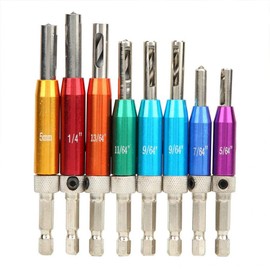 Hinge Hole Punch, Center Drill Set, Hinge Drill, Core Hole Drill, 8 Pieces