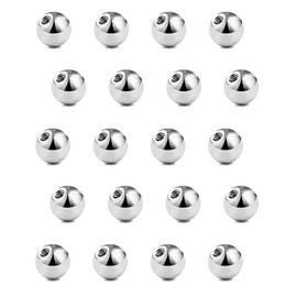 Besyvvin 20pcs Piercing Balls 16G 3mm Stainless Steel Silver 1.2mm Replacement Balls for Lip Eyebrow Septum Piercing