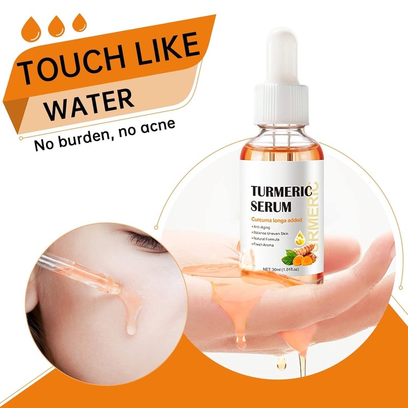 Turmeric Serum for Dark Spots, Reduces Hyperpigmentation, Age Spots, Sun