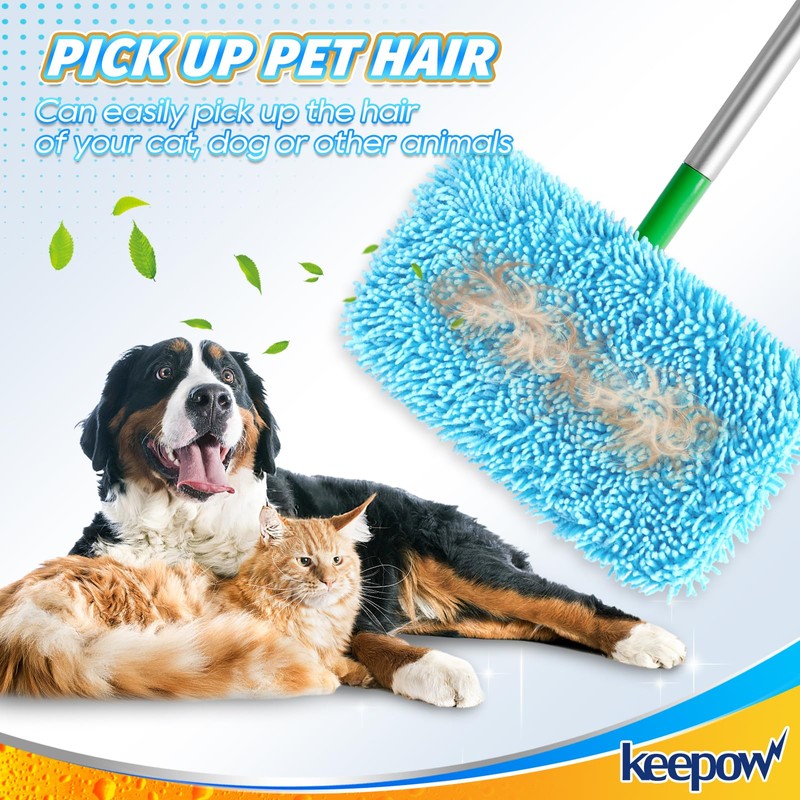 KEEPOW Reusable Microfiber Mop Pads Compatible with Sweeper Mop Replacement