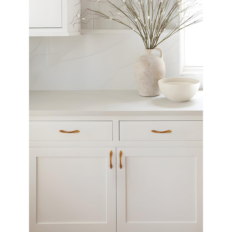 JIASENBAO 5 Pack Antique Brass Cabinet Pulls 3 Inch Arch