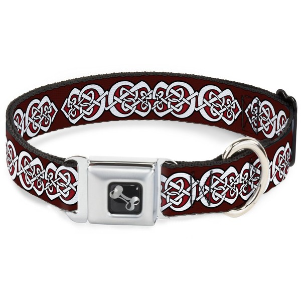 Buckle-Down DC-W38103-L Seatbelt Dog Collar, Large, Celtic Knot5 Reds/Black/White