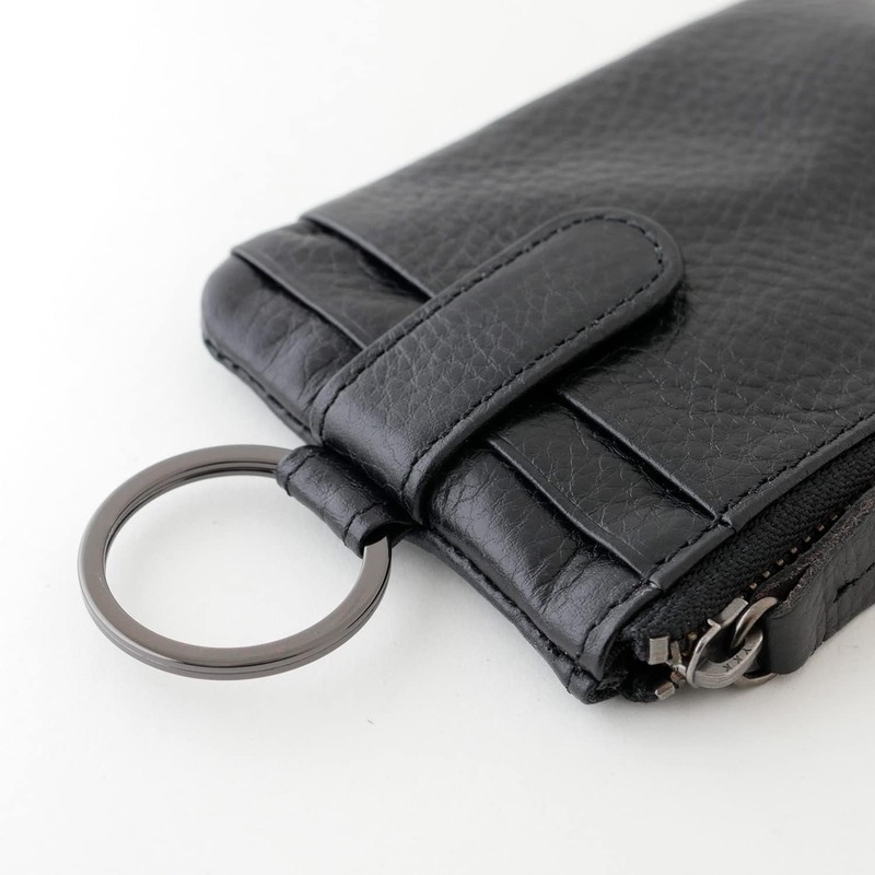 Slip-On AZ Key Pouch, Solid Black, A-IAZ-4506, Genuine Leather, Key