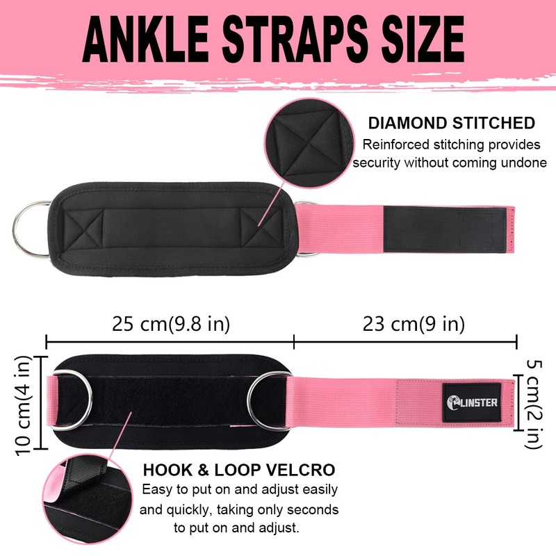 LINSTER Foot Straps Cable Pull (Pack of 2) for Fitness
