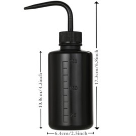 HOOMBOOM 2Pcs 8oz Bottles | ABS Material Water Squirt Bottles for Tattoo Cleaning, Labware Washing, Plant Watering, Black&Pink