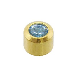 Caflon Blu 24 Carat Gold Plated March Mini Birthstone Studs