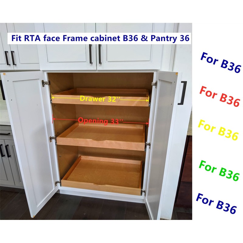 32” Wide Pull-Out Wood Drawer – Fits 36” Base or
