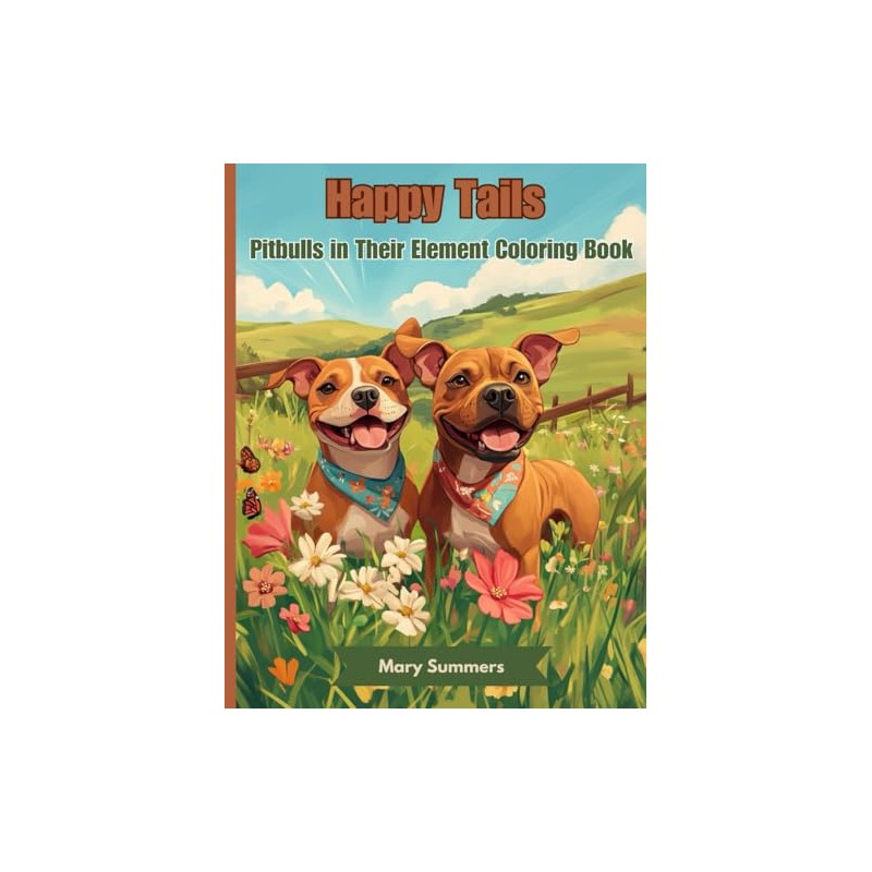 Happy Tails: Pitbulls in Their Elements Coloring Book