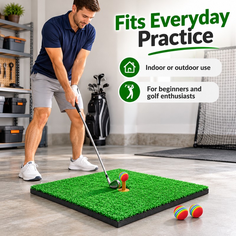 Artificial Turf Golf Hitting Mat for Swing & Chipping Practice