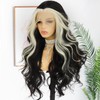 ANDRIA Blonde Skunk Stripe Lace Front Wigs Black and Blonde