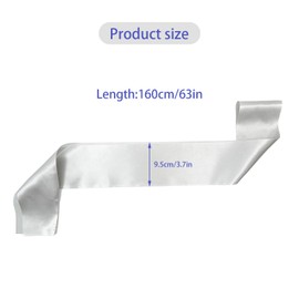 Tabanzhe Blank Satin Sash,Diy Plain Pageant Sash Unprinted Sash,for Homecoming,Pageants Parades Party Baby Shower Wedding Decorations(Silvery)