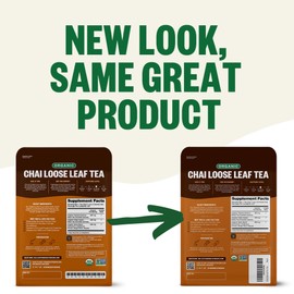 FGO Organic Chai Tea, 16 Ounce Loose Leaf Bulk Resealable Bag, Packaging May Vary (Pack of 1)