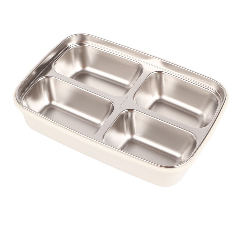 Lunch Box 4 Compartments Design 304 Stainless Steel Matching Tableware