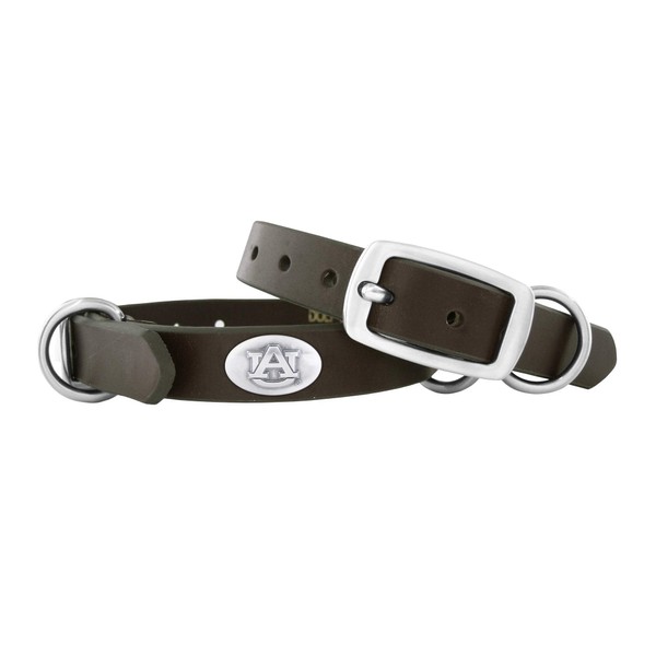 ZEP-PRO Auburn Tigers Brown Leather Concho Dog Collar, Small