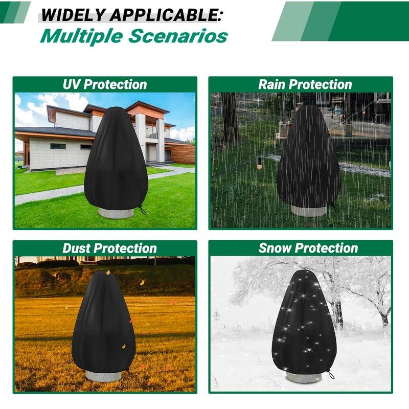 Fountain Cover,Snowproof Outdoor Garden Bird Bath Cover with Drawstring 420D