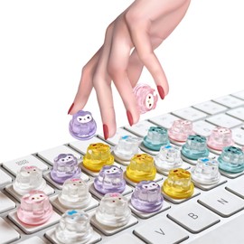 Hiupgo Raised Keyboard Stickers for Long Nails - Comfortable Typing Keyboard Covers for Typing and Gaming Using on Laptop PC Computer Notebook Desktop (Pudding Shape 20 pcs)