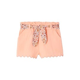 Vertbaudet Baby Muslin Shorts with Flower Belt, apricot