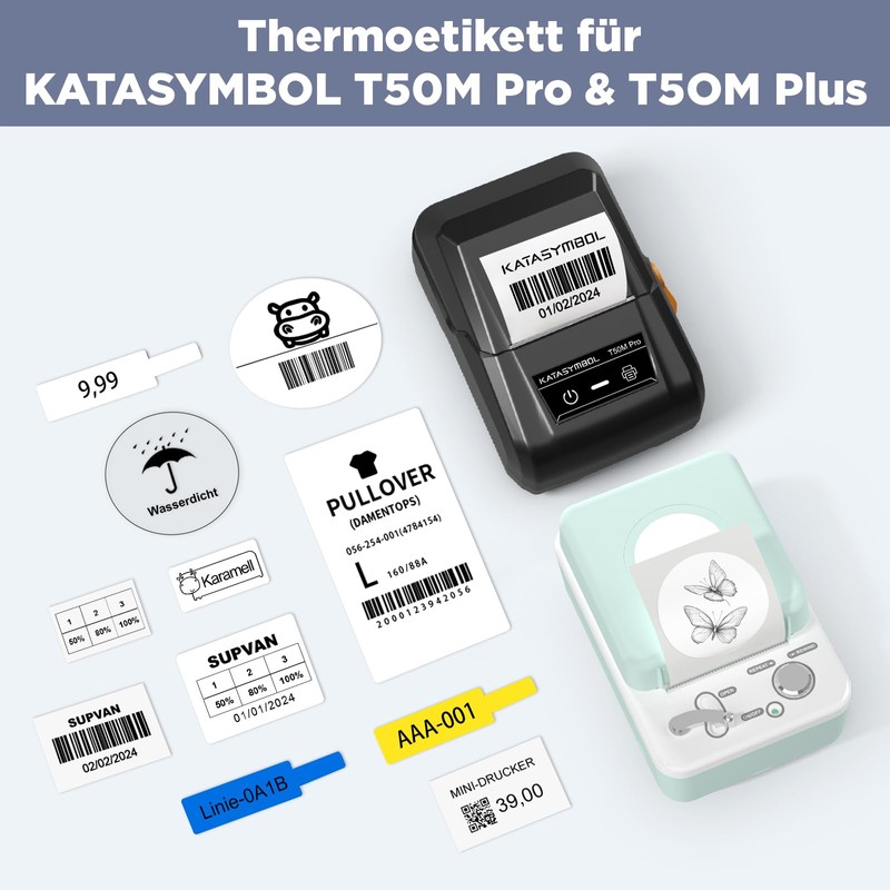 SUPVAN KATASYMBOL T50M Pro/Plus Label Tape Paper, Waterproof Labels for