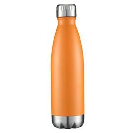 17oz Insulated Stainless Steel Hot Cold Water Bottle, Sports Fitness Double Walled Vacuum Reusable Beach Thermoses, Travel Metal Thermal Flask Leak Proof Gifts for Cycling (Cola Shape, Orange, 1 PC)