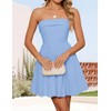 ZESICA Women's Summer Strapless Mini Dress 2025 Sexy Off Shoulder