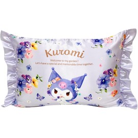 MORIPiLO Sanrio Kromi-chan 4621367 Morishita Pillowcase Silk Touch, 16.9 x 24.8 inches (43 x 63 cm), Washable, Ruffle Included, Low Friction, Triple Moisturizing, Character Goods, Purple