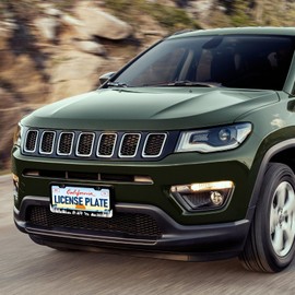 HCSS Bear License Plate Frames - 2 Pack Forest Tree Funny License Plate Holder, Stainless Steel Rust-Proof Waterproof Car Decorative Tag Frame with Screws Fasteners Caps