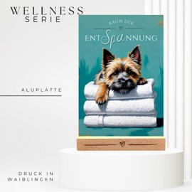 siviwonder Dog Sign Cairn Terrier Core Relaxation Dog Sign Decorative Bathroom Wooden Stand Dog
