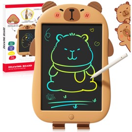 Kids LCD Writing Tablet, Drawing Board with Capybara Design Frame, Colorful Screen