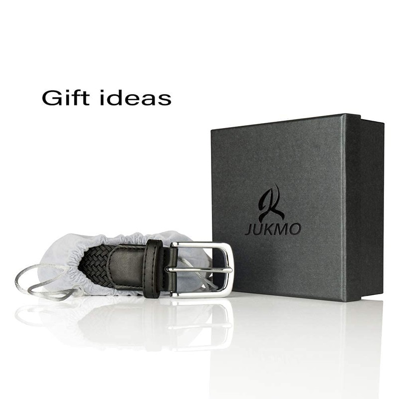 JUKMO Elastic Braided Belt, Stretch Woven Belt in Gift Box