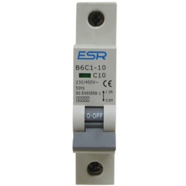 Type C MCB Circuit Breaker, Single Pole, Din Rail Mount, 6kA | 6A-63A Options (10 Amp)