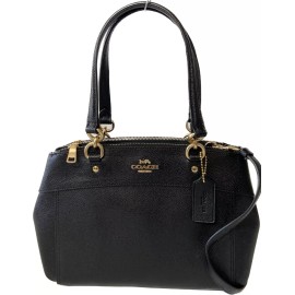 Coach Mini Brooke Carryall Satchel Crossgrain Leather Purse- Black