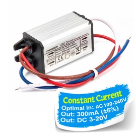 Chanzon LED Driver 300mA (Constant Current Output) 3V-20V (85-277V AC-DC) (1-6) x1W 1W 2W 3W 4W 5W 6W IP67 Waterproof High Power Supply 300 mA Lighting Transformer Drivers for COB Chips (Aluminium)